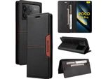 Custodia Per Xiaomi Poco F6 Pro/Redmi K70/K70 Pro, Custodia In Pelle Flip Wallet Con Slot Per Carte E Supporto Nero
