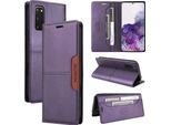 Custodia Per Samsung Galaxy S20 Fe 5G/4G, Custodia In Pelle Flip Wallet Con Slot Per Schede E Supporto Purple