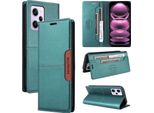 Custodia Per Xiaomi Redmi Note 12 Pro 5G/Poco X5 Pro, Custodia In Pelle Flip Wallet Con Slot Per Carte E Supporto Verde