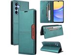 Custodia Per Samsung Galaxy A15 5G/4G, Custodia In Pelle Flip Wallet Con Slot Per Schede E Supporto Verde