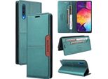 Custodia Per Samsung Galaxy A70, Custodia Flip Wallet In Pelle Con Slot Per Carte E Supporto Verde