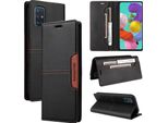 Custodia Per Samsung Galaxy A71 4G, Custodia In Pelle Flip Wallet Con Slot Per Carte E Supporto Nero