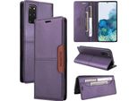 Custodia Per Samsung Galaxy S20+/S20 Plus 5G, Custodia In Pelle Flip Wallet Con Slot Per Carte E Supporto Purple