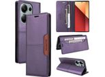 Custodia Per Xiaomi Redmi Note 13 5G, Custodia In Pelle Flip Wallet Con Slot Per Schede E Supporto Viola