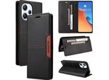 Custodia Per Xiaomi Poco M6 Pro 5G/Redmi 12, Custodia In Pelle Flip Wallet Con Slot Per Schede E Supporto Nero