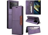 Custodia Per Xiaomi Poco F6 Pro/Redmi K70/K70 Pro, Custodia In Pelle Flip Wallet Con Slot Per Carte E Supporto Viola