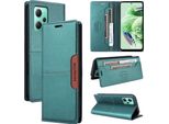 Custodia Per Xiaomi Redmi Note 12 5G/Poco X5, Custodia In Pelle Flip Wallet Con Slot Per Schede E Supporto Verde