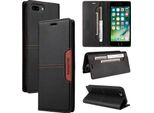 Custodia Per Iphone 8 Plus/7 Plus/6S Plus/6 Plus, Custodia In Pelle Flip Wallet Con Slot Per Carte E Supporto Nero