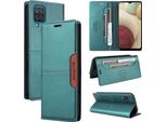 Custodia Per Samsung Galaxy A12, Custodia Flip Wallet In Pelle Con Slot Per Carte E Supporto Verde