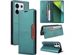 Custodia Per Xiaomi Redmi Note 13 Pro 5G/Poco X6, Custodia In Pelle Flip Wallet Con Slot Per Carte E Supporto Verde