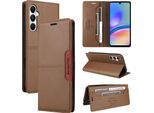 Custodia Per Samsung Galaxy A05S, Custodia In Pelle Flip Wallet Con Slot Per Carte E Supporto Marrone
