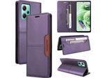 Custodia Per Xiaomi Redmi Note 12 5G/Poco X5, Custodia In Pelle Flip Wallet Con Slot Per Schede E Supporto Viola