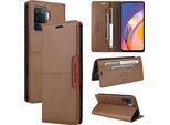 Custodia Per Oppo A94/A94 5G/A95 5G/F19 Pro/Reno5 Lite/Reno5 Z/Reno6 Z, Custodia In Pelle Flip Wallet Con Slot Per Carte E Supporto Marrone