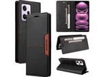 Custodia Per Xiaomi Redmi Note 12 Pro 5G/Poco X5 Pro, Custodia In Pelle Flip Wallet Con Slot Per Carte E Stand Nero