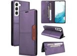 Custodia Per Samsung Galaxy S21+/S21 Plus 5G, Custodia In Pelle Flip Wallet Con Slot Per Carte E Supporto Purple