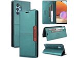 Custodia Per Samsung Galaxy A32 4G, Custodia In Pelle Flip Wallet Con Slot Per Carte E Supporto Verde