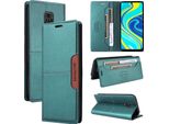 Custodia Per Xiaomi Redmi Note 9S / 9 Pro / 9 Pro Max, Custodia In Pelle Flip Wallet Con Slot Per Carte E Supporto Verde