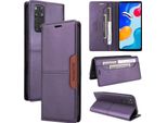 Custodia Per Xiaomi Redmi Note 11S/Note 11 4G/Note 12S, Custodia In Pelle Flip Wallet Con Slot Per Schede E Supporto Viola