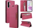 Custodia Per Samsung Galaxy A36, Custodia In Pelle Flip Wallet Con Slot Per Carte E Supporto Rosso