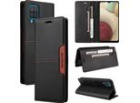 Custodia Per Samsung Galaxy A12, Custodia Flip Wallet In Pelle Con Slot Per Carte E Supporto Nero