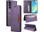 Custodia Per Samsung Galaxy A16 5G/4G, Custodia In Pelle Flip Wallet Con Slot Per Carte E Supporto Purple