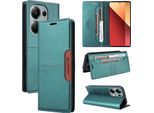 Custodia Per Xiaomi Redmi Note 13 5G, Custodia Flip Wallet In Pelle Con Slot Per Schede E Supporto Verde