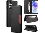 Custodia Per Samsung Galaxy A55, Custodia Flip Wallet In Pelle Con Slot Per Carte E Supporto Nero