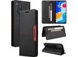 Custodia Per Xiaomi Redmi Note 11S/Note 11 4G/Note 12S, Custodia In Pelle Flip Wallet Con Slot Per Schede E Supporto Nero
