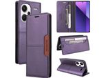 Custodia Per Xiaomi Redmi Note 13 Pro+, Custodia Flip Wallet In Pelle Con Slot Per Schede E Supporto Viola
