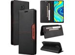 Custodia Per Xiaomi Redmi Note 9S / 9 Pro / 9 Pro Max, Custodia In Pelle Flip Wallet Con Slot Per Schede E Supporto Nero