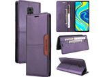 Custodia Per Xiaomi Redmi Note 9S / 9 Pro / 9 Pro Max, Custodia In Pelle Flip Wallet Con Slot Per Schede E Supporto Viola