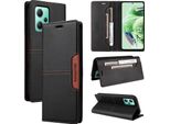 Custodia Per Xiaomi Redmi Note 12 5G/Poco X5, Custodia In Pelle Flip Wallet Con Slot Per Schede E Supporto Nero