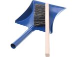 Paletta In Metallo Con Manico Corto In Metallo - Paletta Per Pulire E Spazzare + Scopa A Mano Con Manico Lungo - Scopa In Legno - Paletta (Blu)