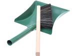 Paletta In Metallo Con Manico Corto In Metallo - Paletta Per Pulire E Spazzare + Scopa A Mano Con Manico Lungo - Scopa In Legno - Paletta (Verde)