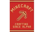 Minecraft - Stampa Su Tela "Crafting Since Alpha"" PM11232 (80 Cm X 60 Cm) (Rosso/Oro)"