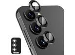 Per Samsung Galaxy S25 5G Alluminio Protettivo Anello Fotocamera + H9 Vetro Temperato Duro Nero