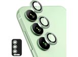 Per Samsung Galaxy S25 Plus 5G Alluminio Protettivo Anello Fotocamera + H9 Temperato Vetro Duro Verde Scuro