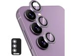 Per Samsung Galaxy S25 5G In Alluminio Protettivo Anello Fotocamera + H9 Temperato Vetro Duro Viola