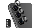 Per Samsung Galaxy S25 Plus 5G Alluminio Protettivo Anello Fotocamera + H9 Vetro Temperato Duro Nero
