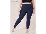 Leggings Comfort Senza Cuciture Da Donna Taglia M Con Vita Media, Leggings Compressivi Modellanti Con Imbottitura Al Cavallo - Seamies Marine