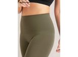 Leggings Comfort Senza Cuciture Da Donna Taglia M Con Vita Media, Leggings A Compressione Modellanti Con Imbottitura Al Cavallo - Seamies Olive