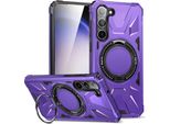 Per Samsung Galaxy S25 5G Magsafe Shock Magnet Ring Cover Protettiva Custodia Per Telefoni Cellulari Viola
