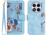 Per Xiaomi Redmi Note 14 Pro 5G Custodia A Portafoglio In Pelle Finta Custodia Per Cellulare Design Floreale Custodie Azzurro