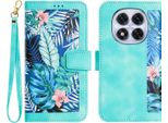Per Xiaomi Redmi Note 14 Pro 5G Portafoglio Cellulare Custodia Fiore Design Cover Custodia Verde