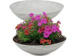 Fioriere Per Esterni Set Di 2 Fioriere Decorative Rotonde Nere 45 Cm