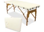 Mobiclinic, Lettino Da Massaggio, Pieghevole, CM-01 Basic, 180X60 Cm, Legno E Pelle Finta, 2 Parti, , Lettino Da Massaggio Mobile, Trasporta 150 Kg, Colore Crema