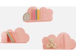 Mensole Da Parete Nuvole Per La Cameretta Dei Bambini, Set Di 3, Rosa