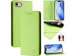 Custodia In Pelle Per Iphone 6/7/8/8/SE 2020/Iphone Se 2022, Custodia Flip Con Slot Per Carte, Portafoglio E Supporto Verde