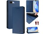 Custodia In Pelle Per Iphone 6S Plus / 7 Plus / 8 Plus, Flip Case Con Slot Per Carte, Portafoglio E Supporto Blu