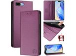 Custodia In Pelle Per Iphone 6S Plus / 7 Plus / 8 Plus, Flip Case Con Slot Per Carte, Portafoglio E Supporto Viola